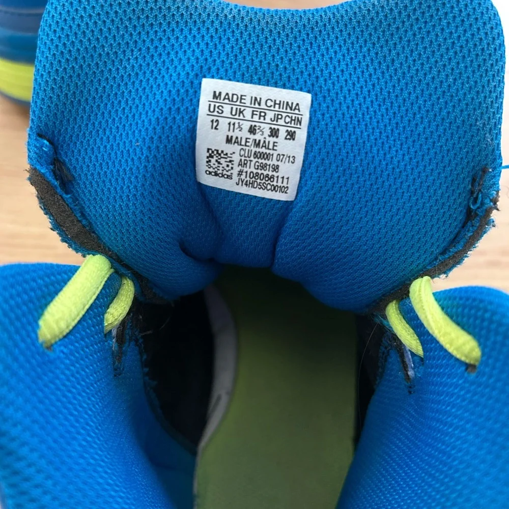 Adidas Electric Blue Sneakers with Lime Highlights